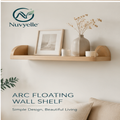 Nuvyelle™ Arc Floating Wall Shelf, Minimalist Wooden Display Shelf, Modern Home Storage Organizer, Scandinavian Wall Mounted Furniture Decor