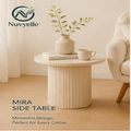 Nuvyelle™ Mira Round Side Table, Minimalist Bedroom Nightstand, Modern Accent Furniture, Small Coffee Table for Apartment Living Room Decor