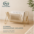Nuvyelle™ Forma Magazine Holder Stand, Minimalist Metal Storage Rack, Modern Living Room Organizer, Nordic Home Decor Furniture Accent