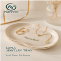 Nuvyelle™ Luna Ceramic Jewelry Tray, Minimalist Trinket Dish, Luxury Vanity Organizer, Ring Necklace Storage Plate, Modern Bedroom Decor Accent